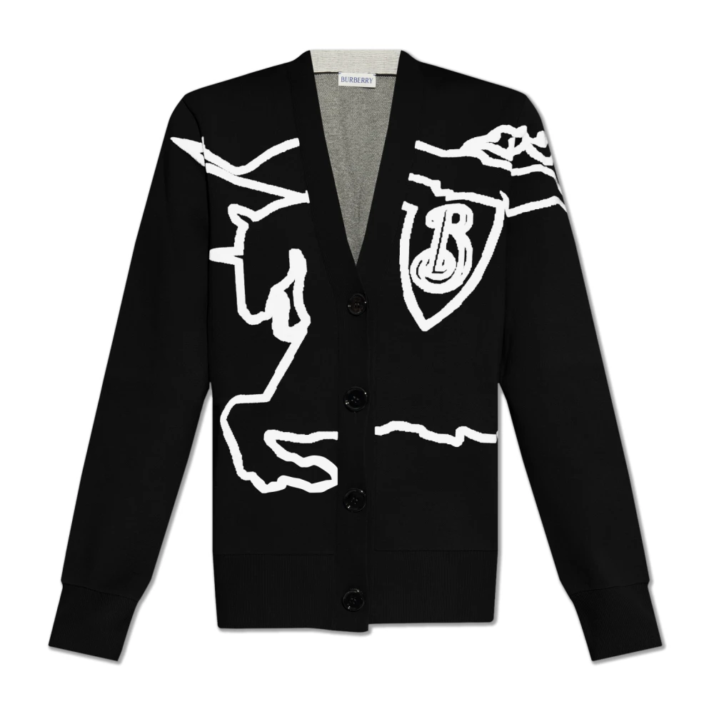 Burberry Cardigan met logo Black Dames