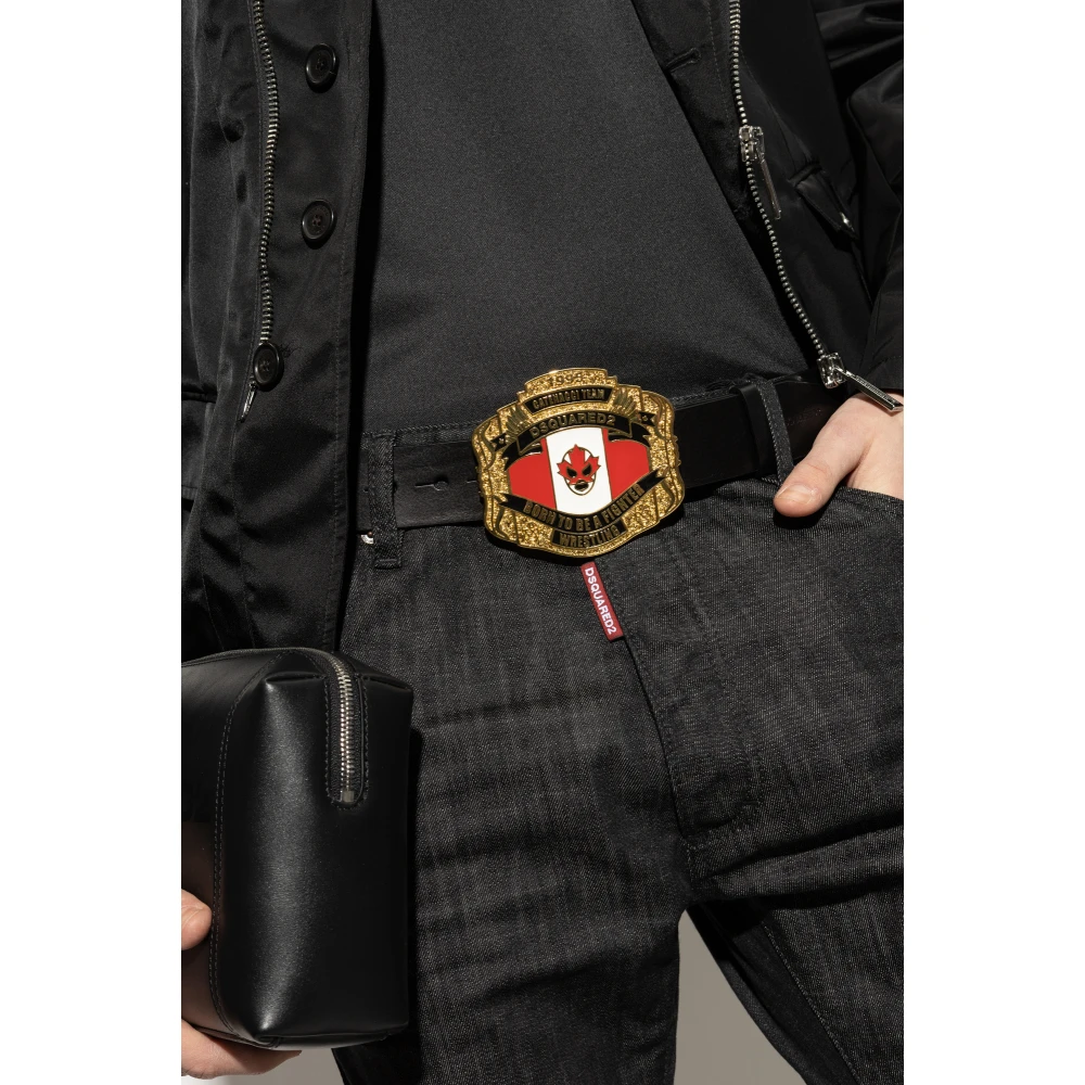Dsquared2 Leren riem Black Heren