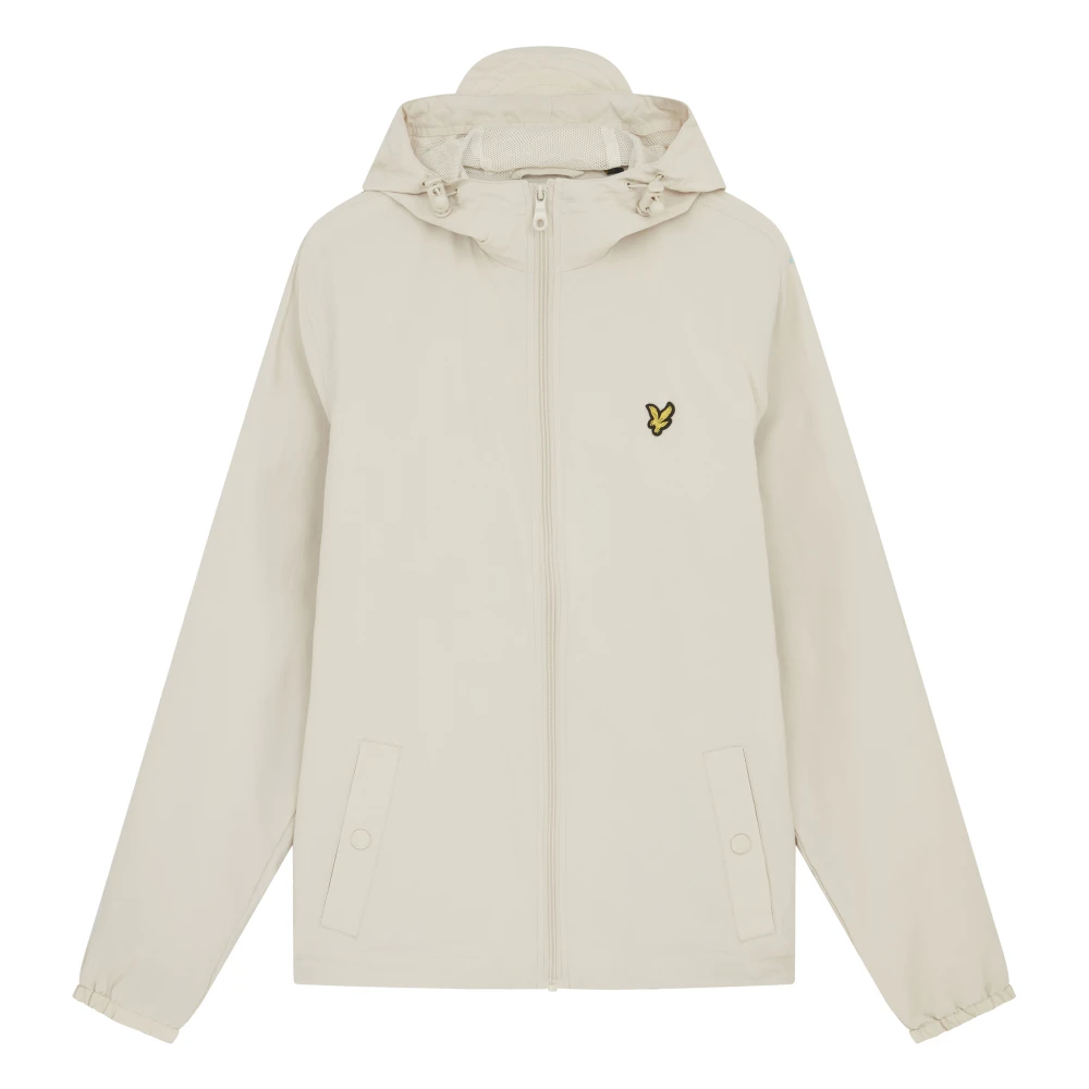 Lyle & Scott Mannelijk Beige Jassen Heren, S, Mid Jassen Zip Through Hooded Jacket