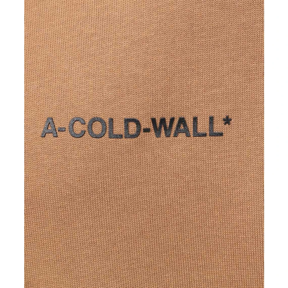 A-Cold-Wall Katoenen T-shirt met Geribbelde Halslijn Brown Heren