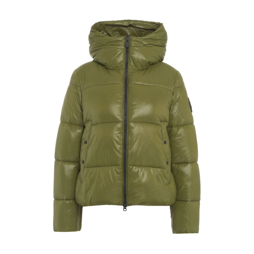 Save The Duck Gewatteerde Eco Donsjas met Capuchon Green Dames
