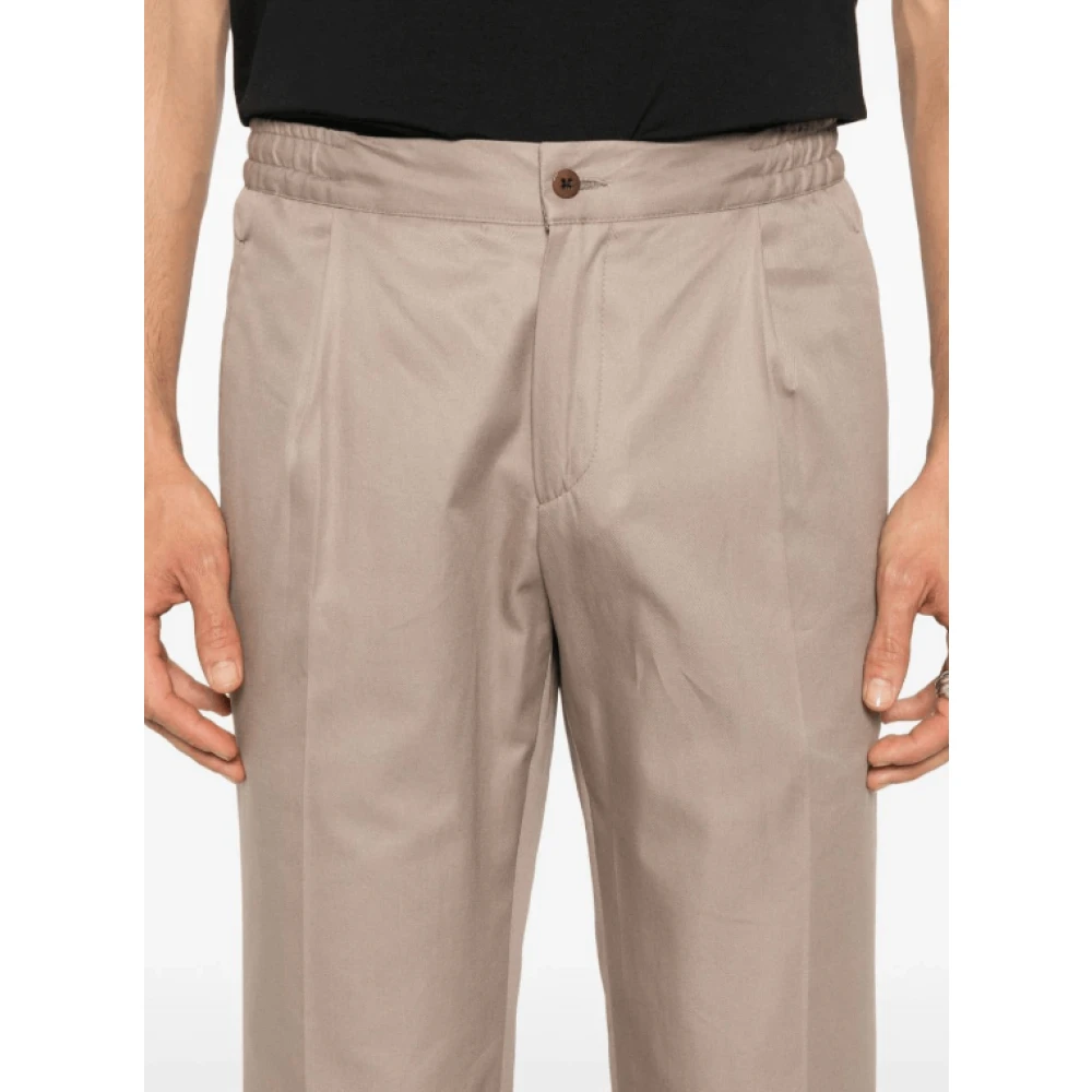 Kiton Lichtbruine Tapered Broek Brown Heren