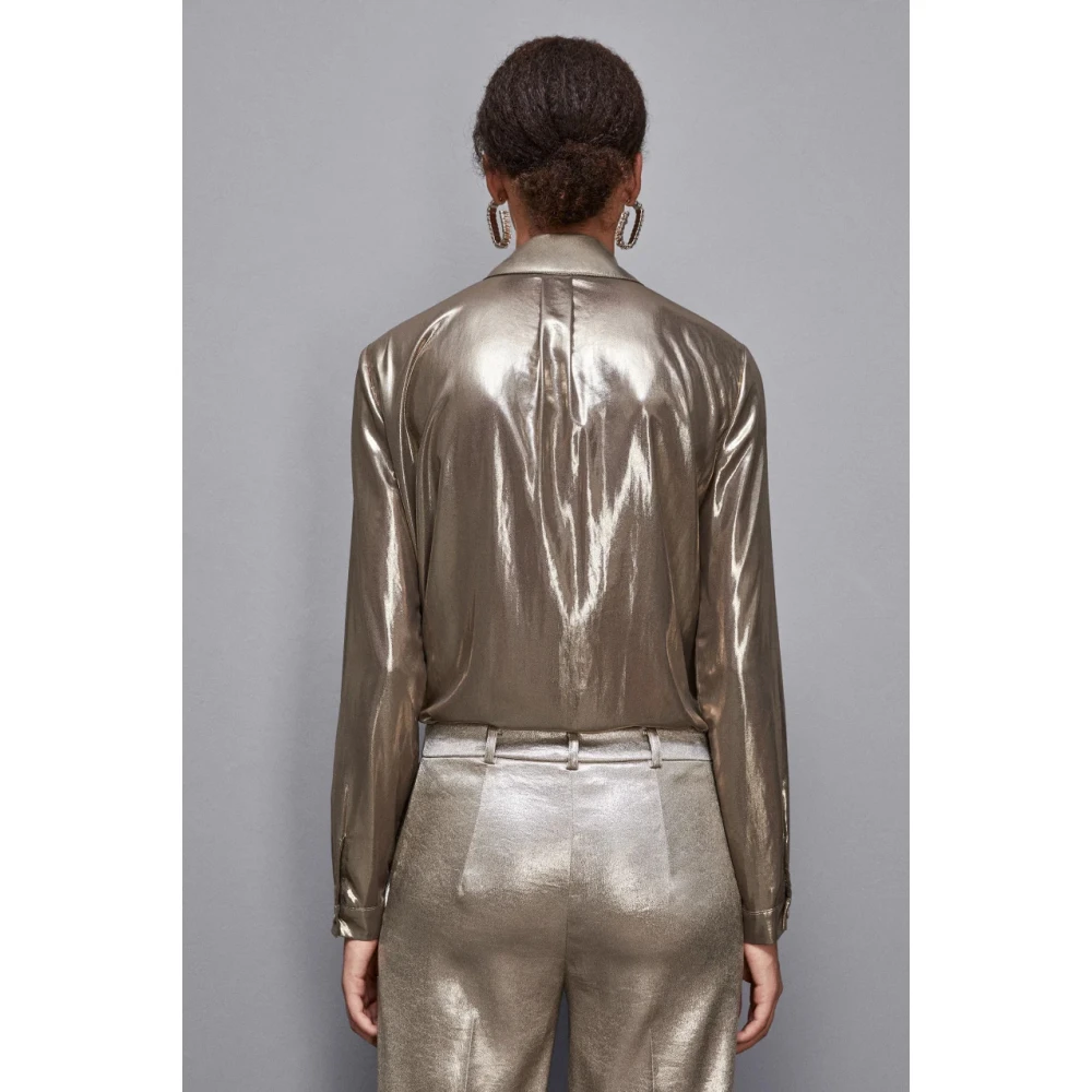 PATRIZIA PEPE Gelamineerd Overhemd Art. 2C1582A501 Gray Dames