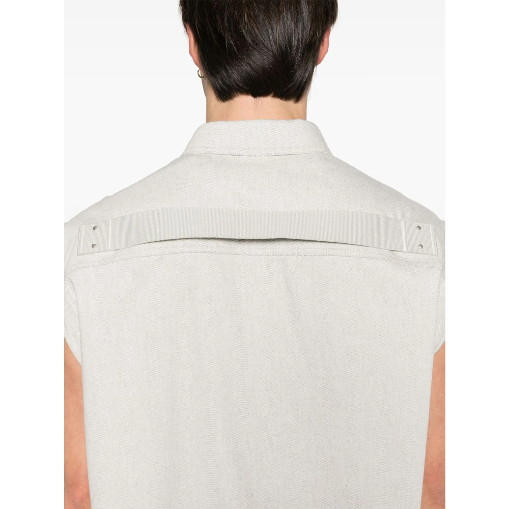 Rick Owens Mouwloze Jas met Zakken Beige Heren