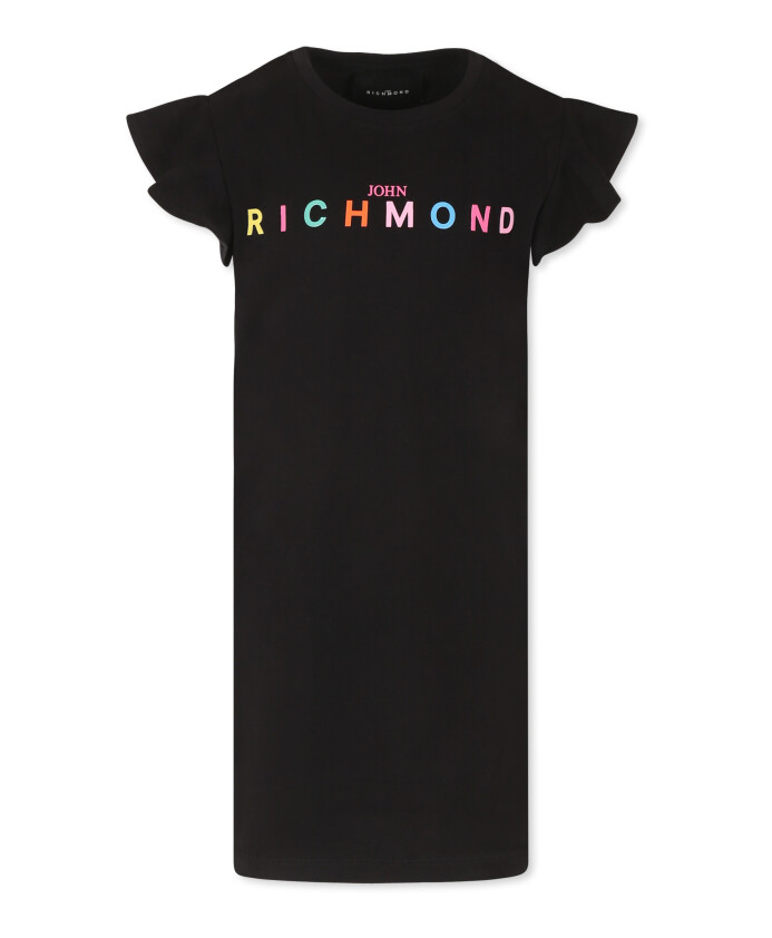 black-casual-short-sleeved-dress