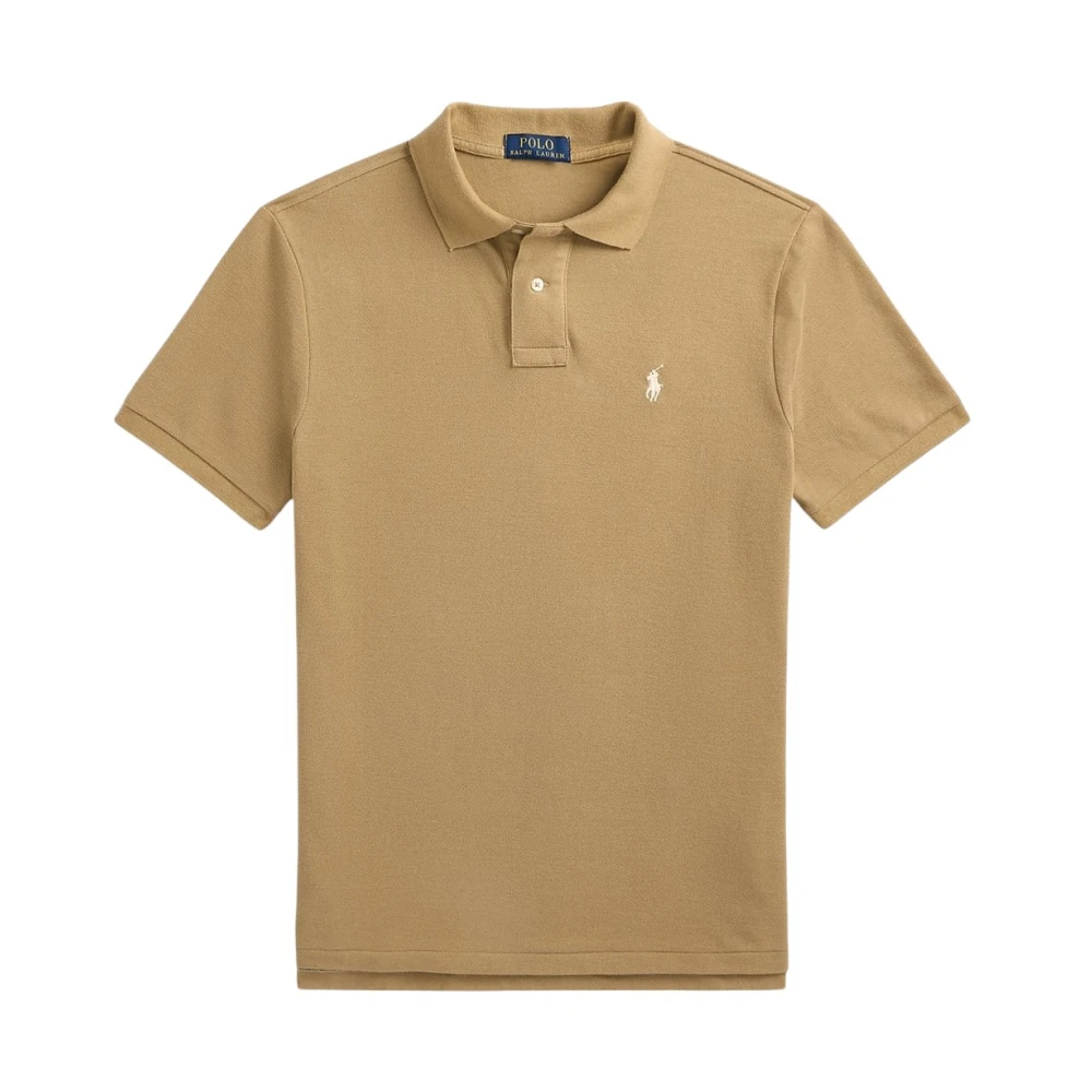 Polo Ralph Lauren Men's Beige Polo Shirts, S, Slim Fit Piqué Polo