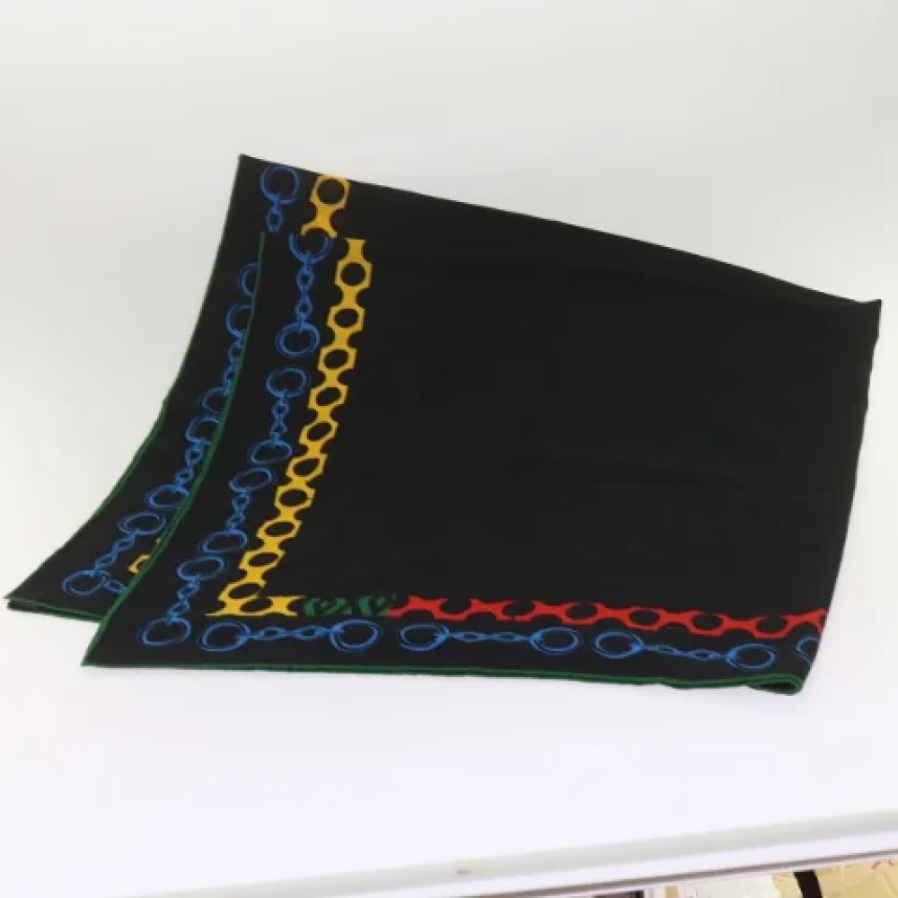 Hermès Vintage Pre-owned Cashmere scarves Black Dames