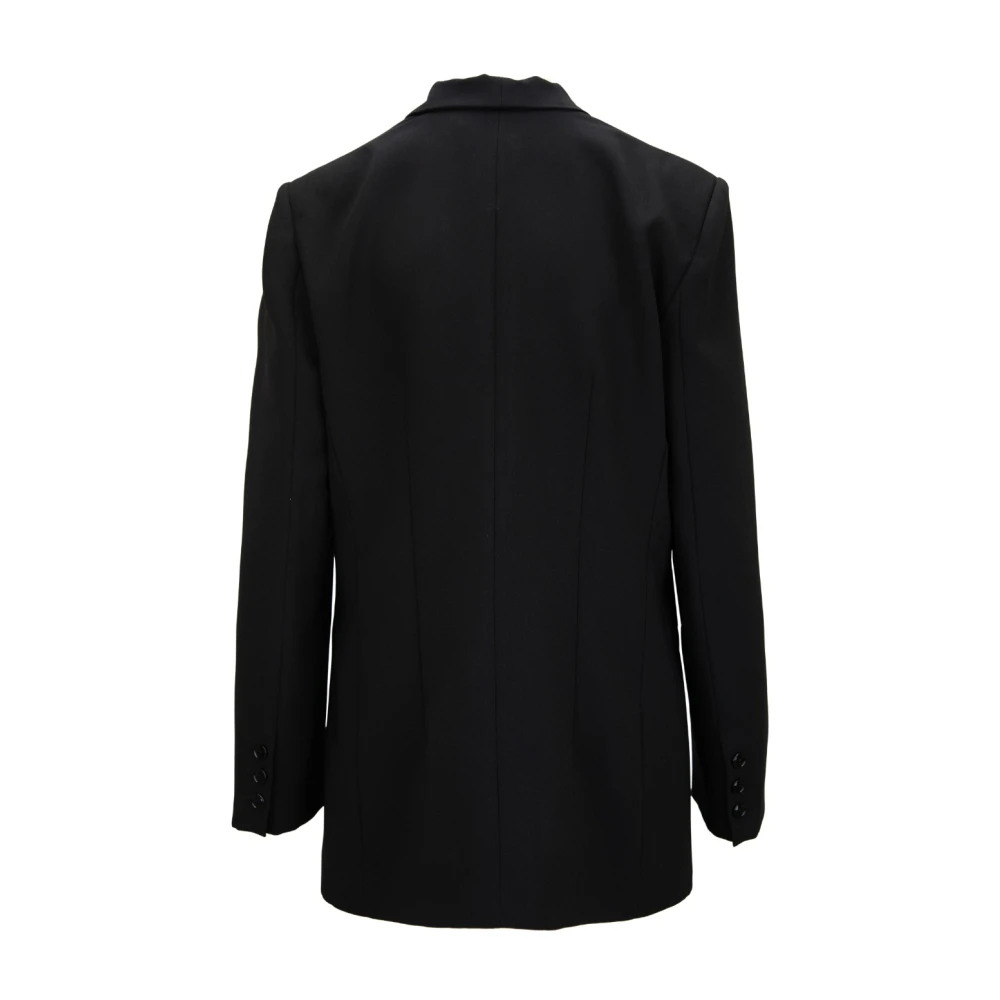 Elisabetta Franchi Diepe V-hals Geknoopte Blazer Black Dames