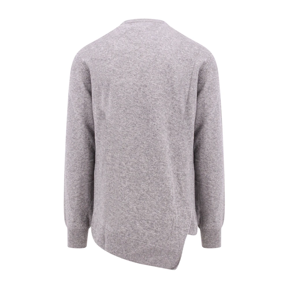 Comme des Garçons Grijze Gebreide Trui Ronde Hals Lange Mouw Wol Gray Heren