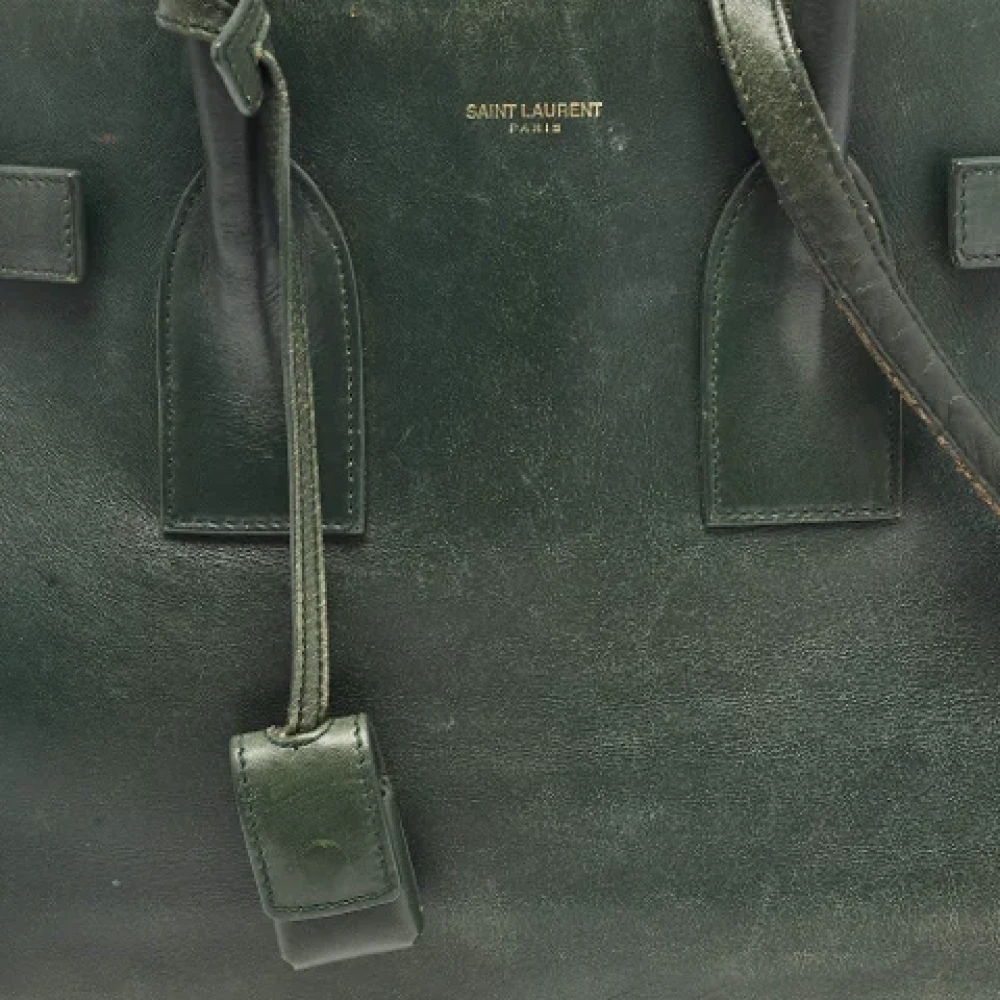 Yves Saint Laurent Vintage Pre-owned Leather totes Green Dames