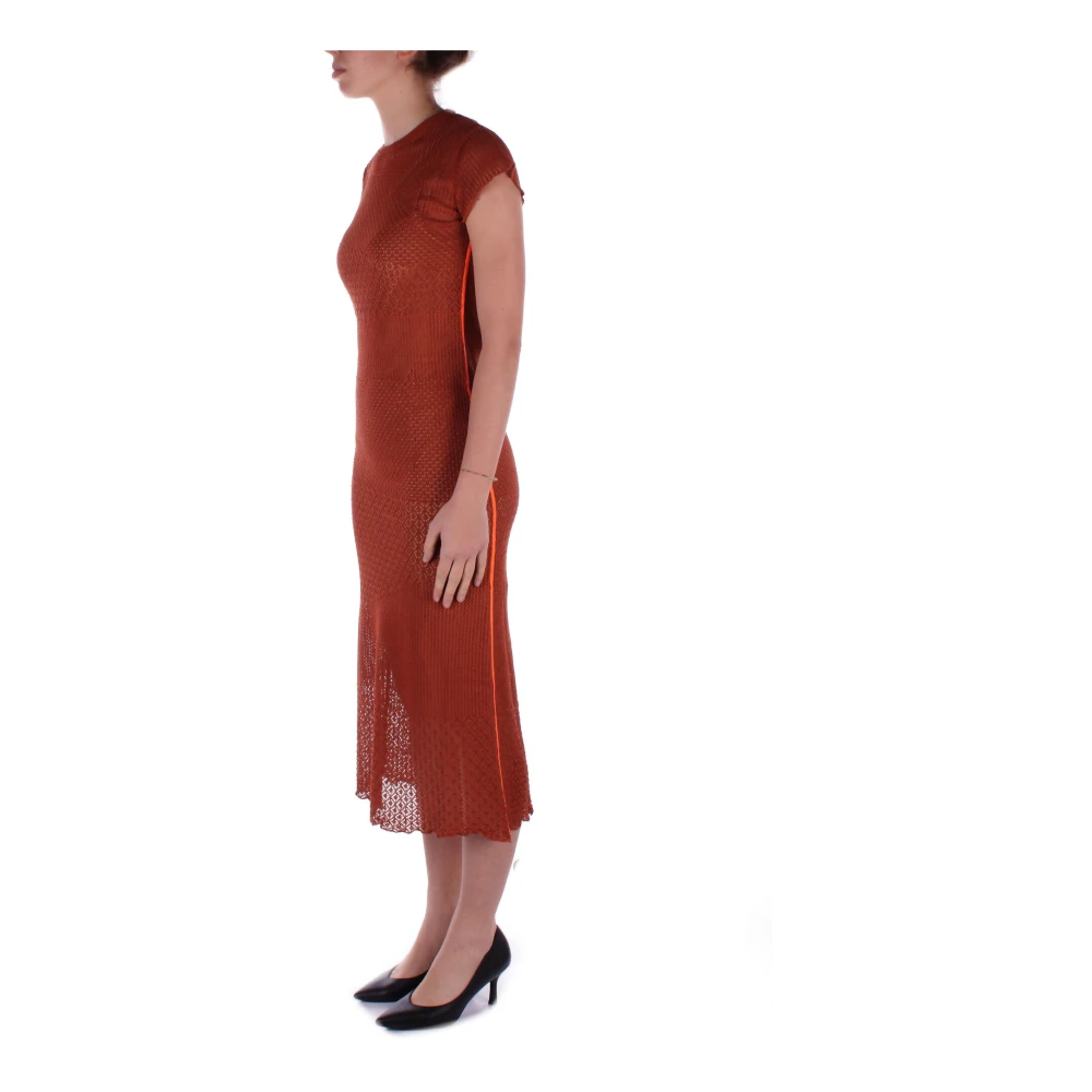 pinko Bruine Mesh Jurk Brown Dames