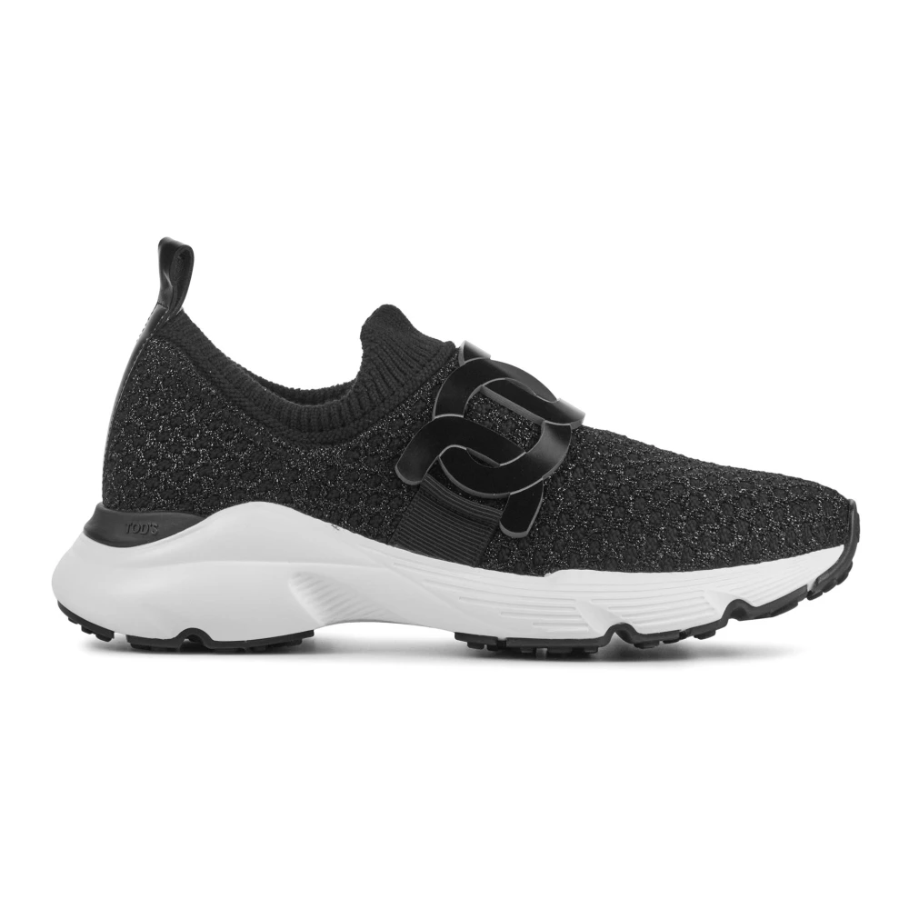 Tod's Women's Black Sneakers, 2 Uk, Fabric Trainers