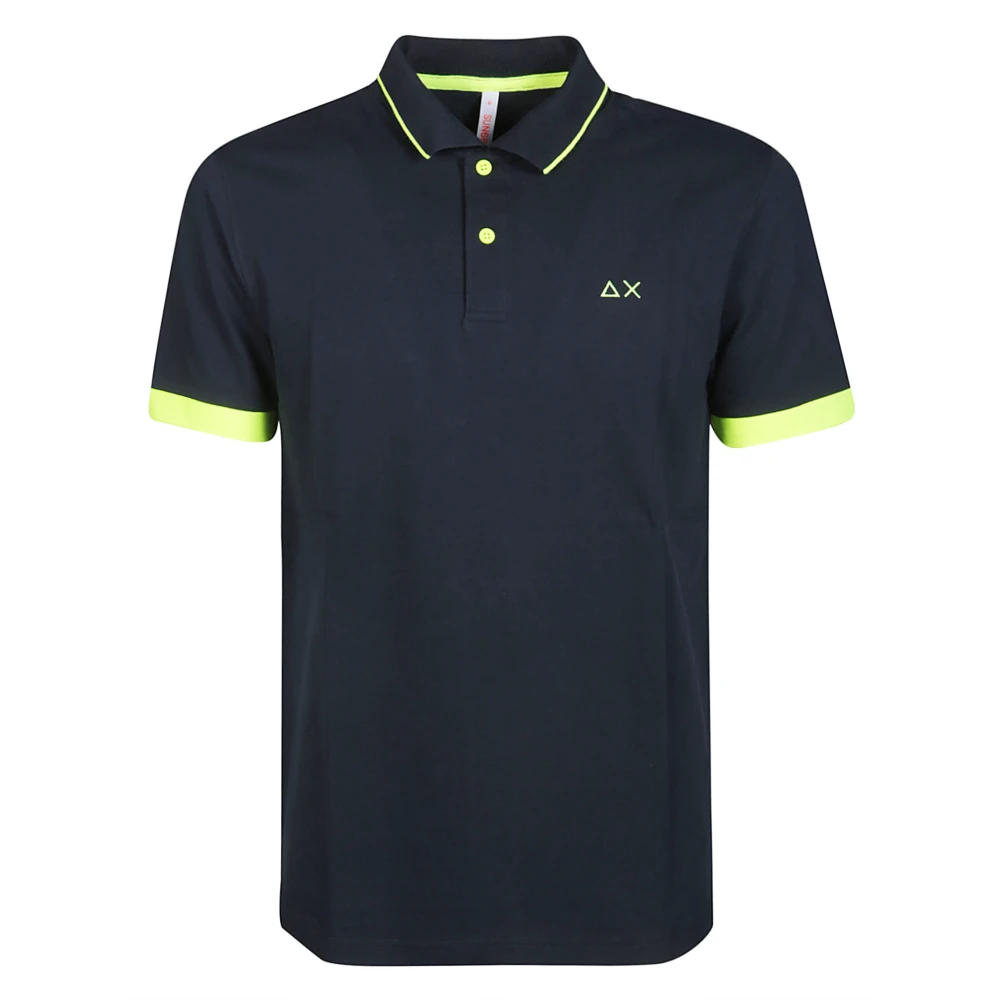 Sun68 Blauwe Polo Fluo T-shirts en Polos Blue Heren