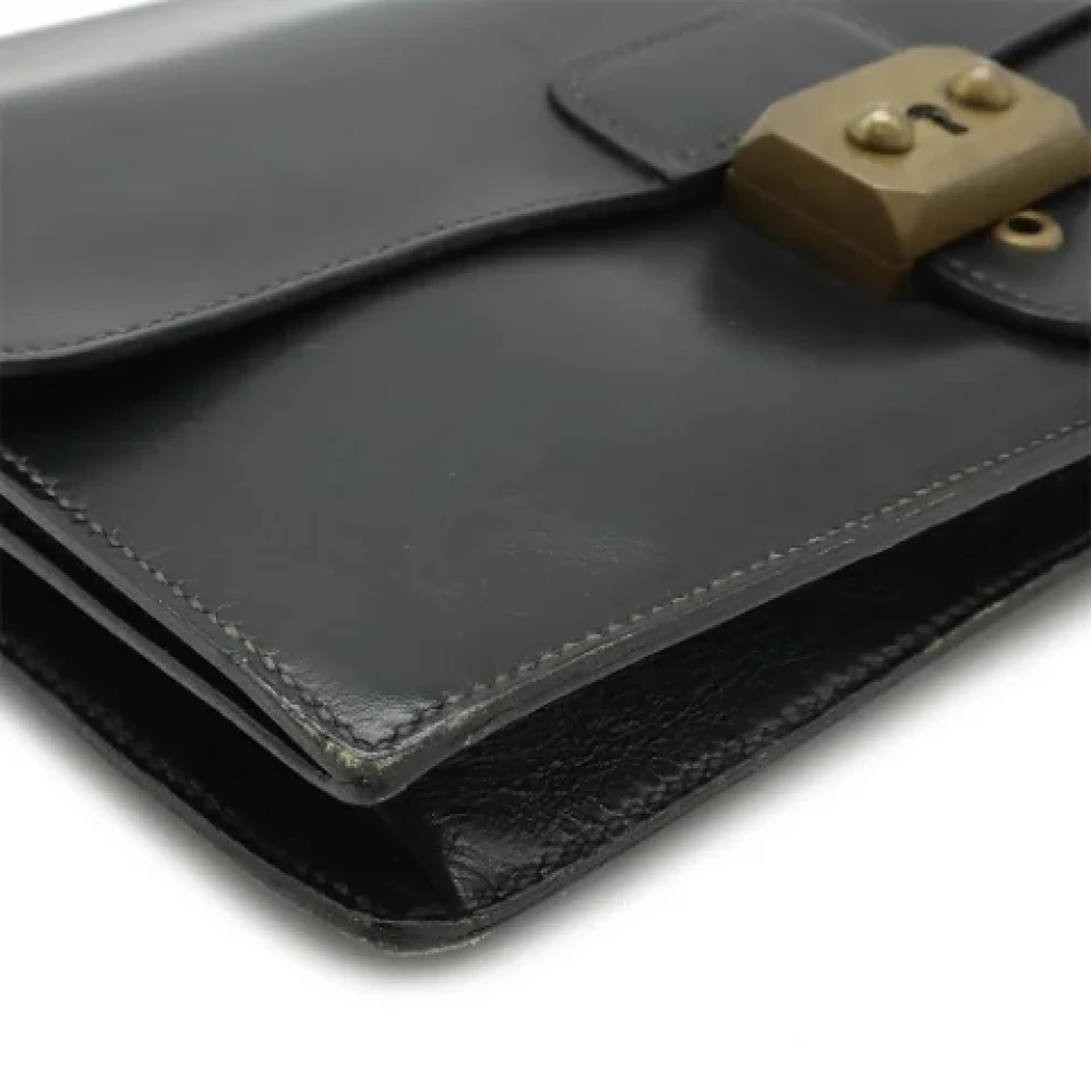Hermès Vintage Pre-owned Leather clutches Black Dames