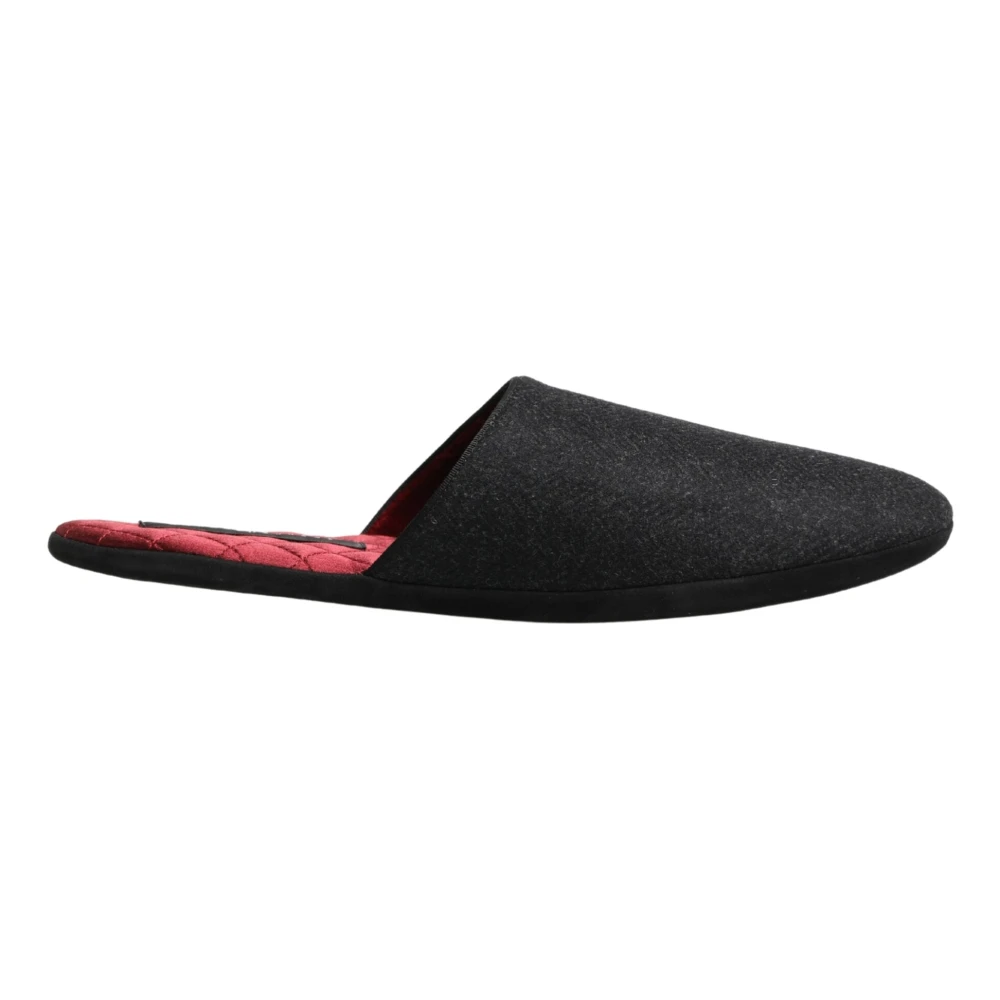 Dolce & Gabbana Unisex Gray Slippers, 9 Uk, Wool Cashmere Quilted Slippers