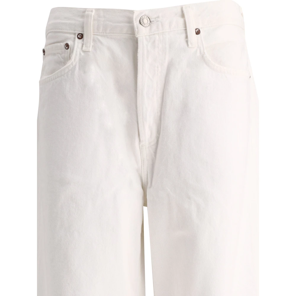 Agolde Laaghangende Baggy Jeans White Dames