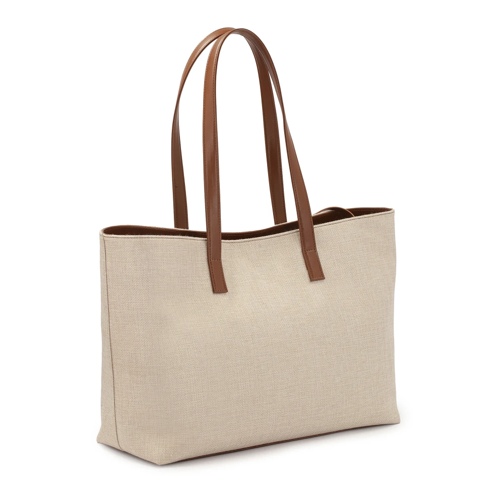 Kazar Grote handtas gemaakt van canvasstof en natuurlijk leer Beige Dames