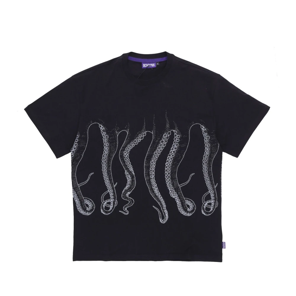 Octopus Tentakels Logo Zwarte T-shirt Black Heren