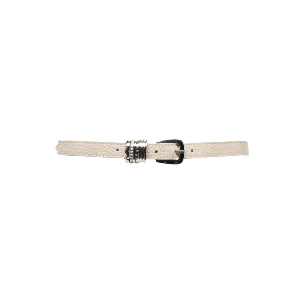 Orciani Beige Leren Riem met Metalen Details Beige Dames