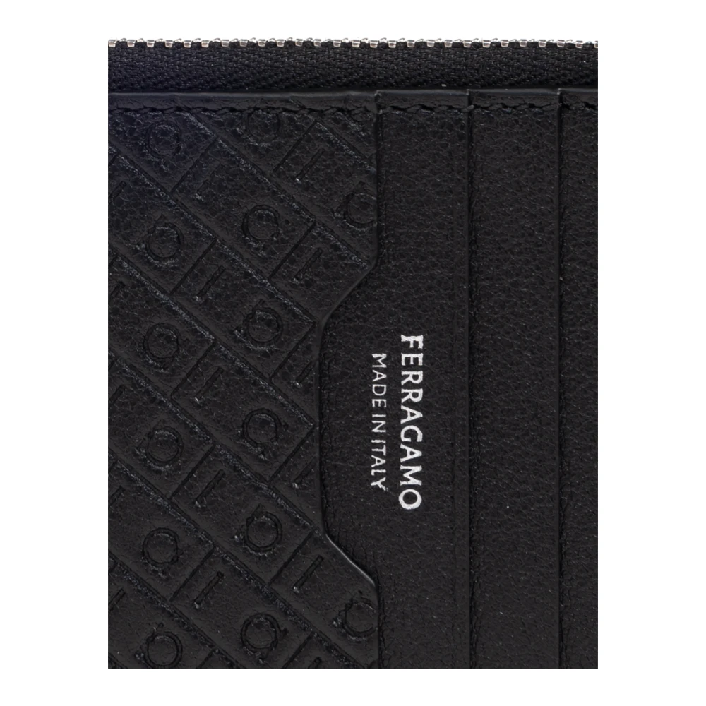 Salvatore Ferragamo Leren kaarthouder Black Heren