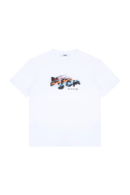 enfants-t-shirt-blanc-avec-logo-imprime