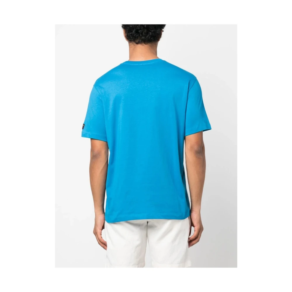 PAUL & SHARK Lichtblauw Logo Print Crew Neck T-shirt Blue Heren