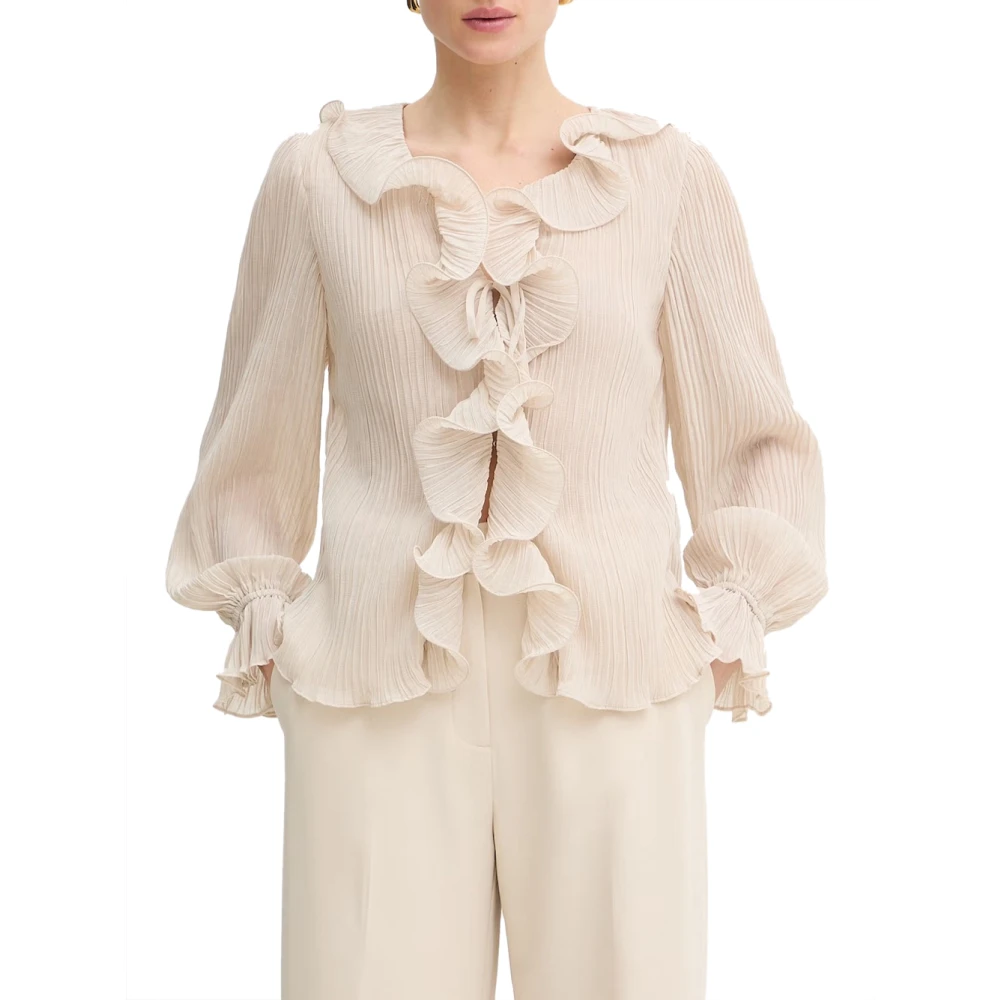 Guess Women's Beige Faye Blouse - Blouses - L - Blouses & Shirts
