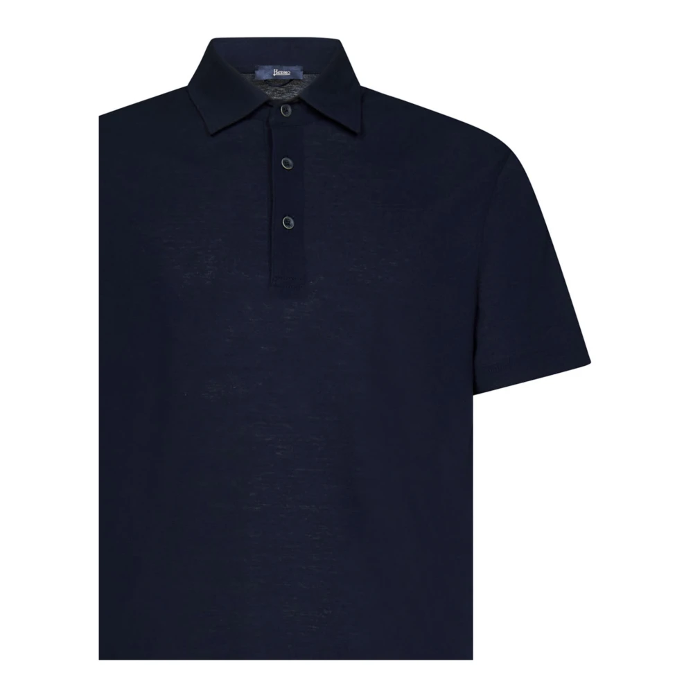 Herno Blauw Polo Shirt Stijlvol Modern Ontwerp Blue Heren