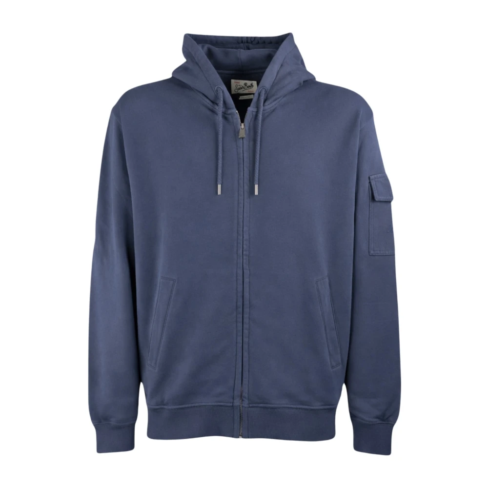 Mc2 Saint Barth Blue Zip-Throughs, Male, L, Beckett Hoodie