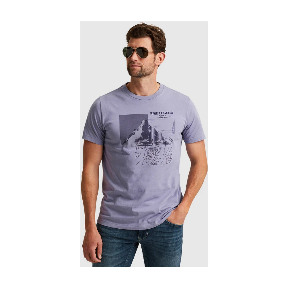 PME Legend Korte Mouw R-hals Jersey T-shirt Purple Heren