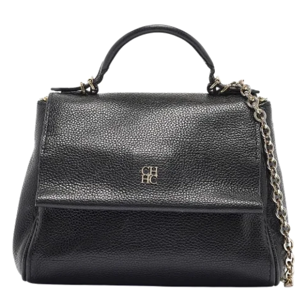 Carolina Herrera Pre-owned Leather handbags Black Dames