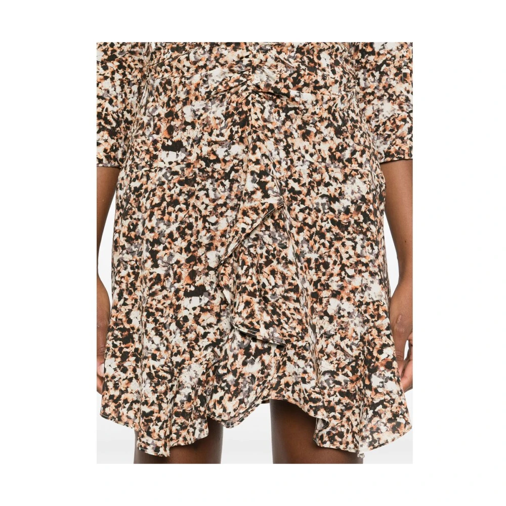 Isabel marant Ecru Gerimpeld Abstract Patroon Jurk Multicolor Dames