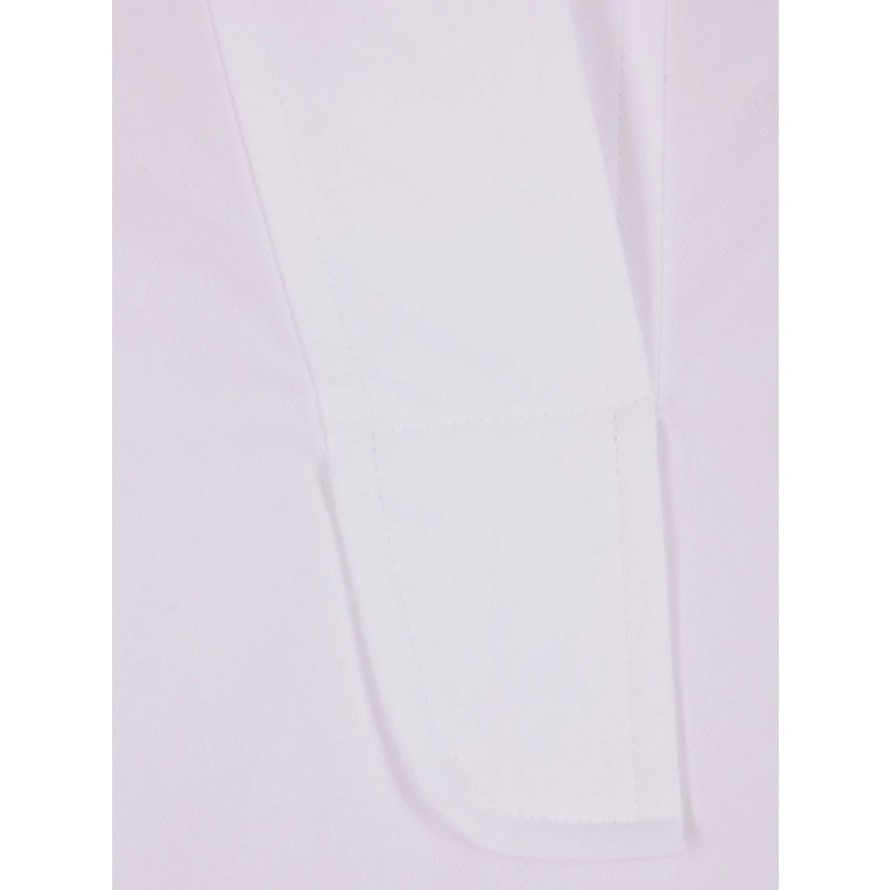 Alberto Biani Witte Katoenen V-Hals Shirt White Dames