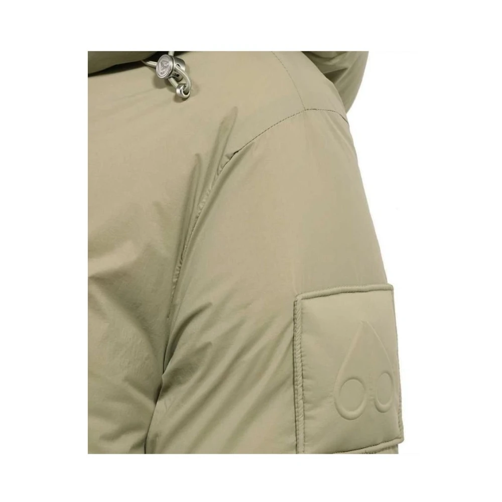 Moose Knuckles Korte Nylon Donsjas met Capuchon Green Dames