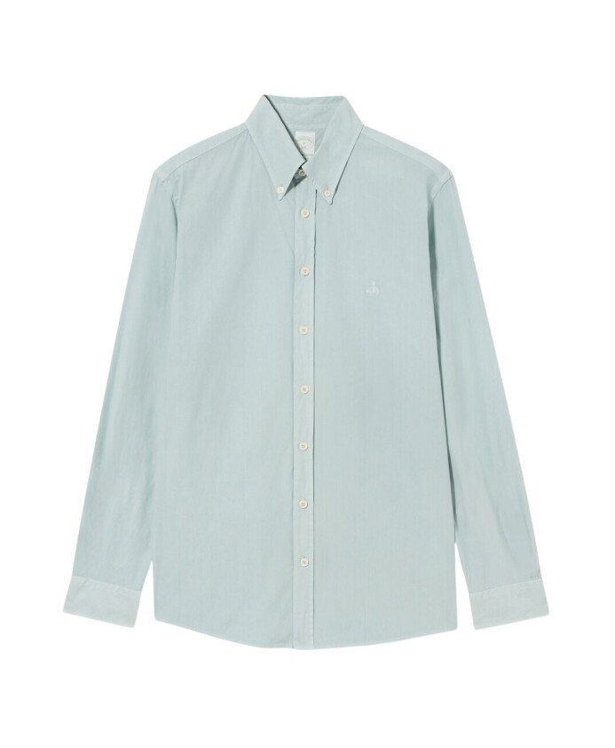 chemise-boutonnee-coupe-ajustee-en-coton-teint-en-piece