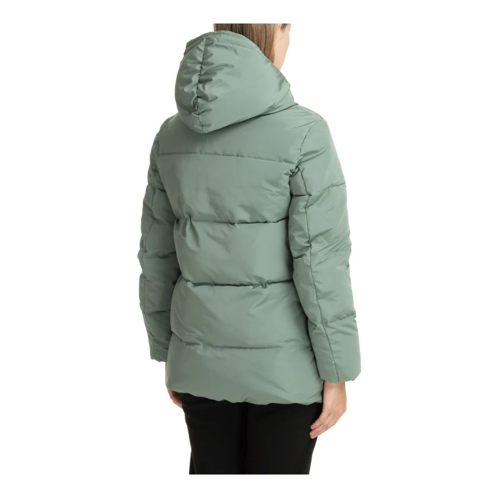 Emporio Armani EA7 Warme Donsjas met Capuchon Green Dames