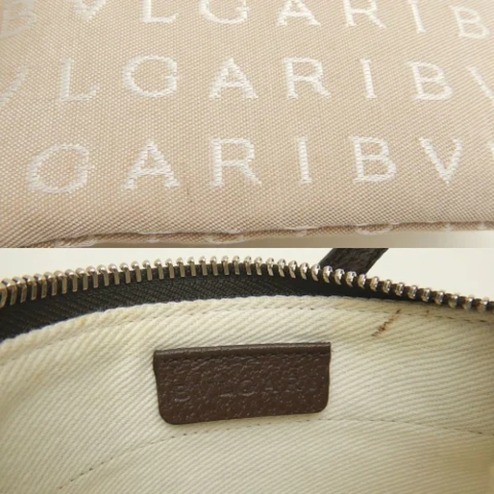 Bvlgari Vintage Pre-owned Canvas shoulder-bags Beige Dames