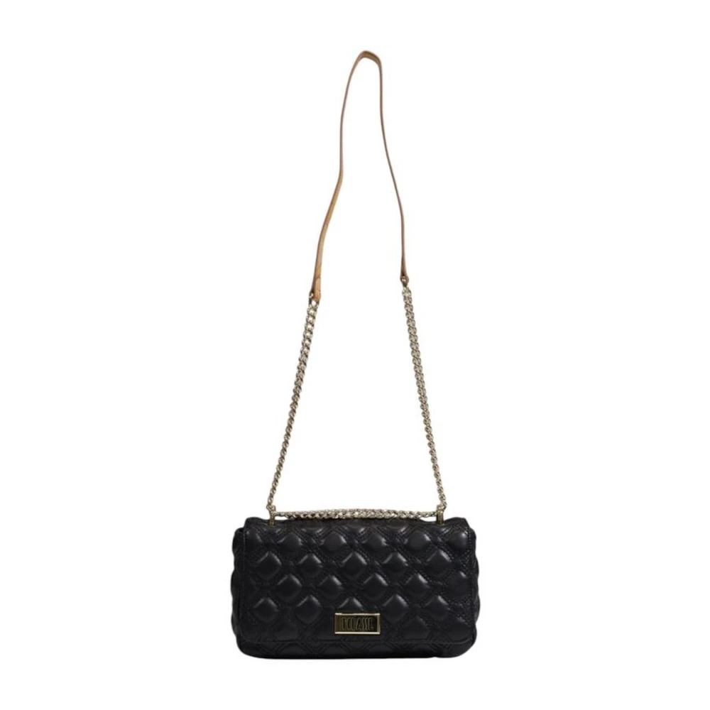 Alviero Martini 1a Classe Gewatteerde Schoudertas met Kettingriem Black Dames