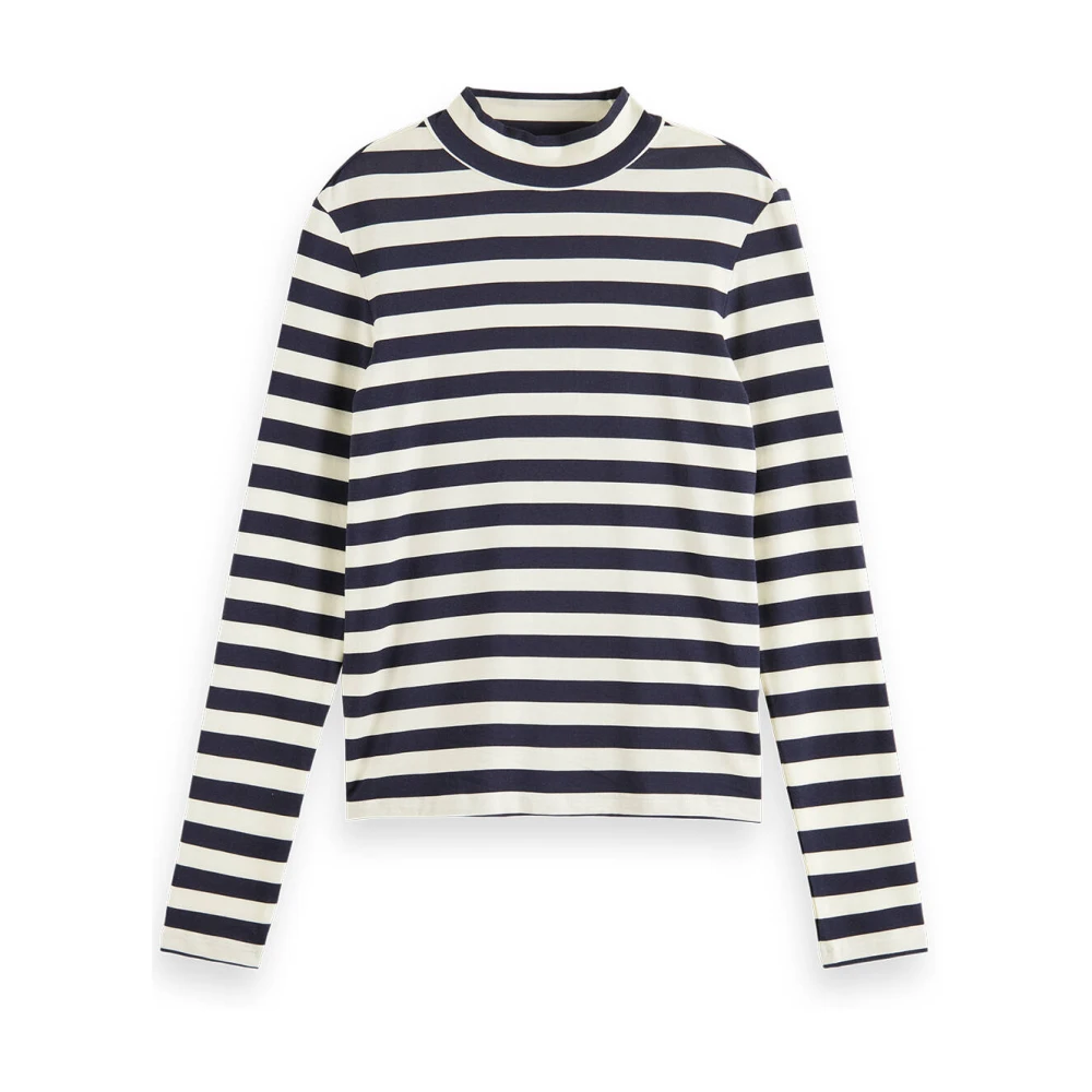 SCOTCH & SODA Dames Tops & T-shirts All Over Printed Long Sleeved T-shirt Donkerblauw