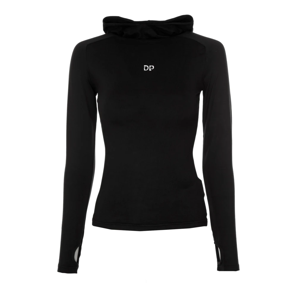 Daily Paper Aansluitende hoodie met capuchon en duimgaten Black Dames