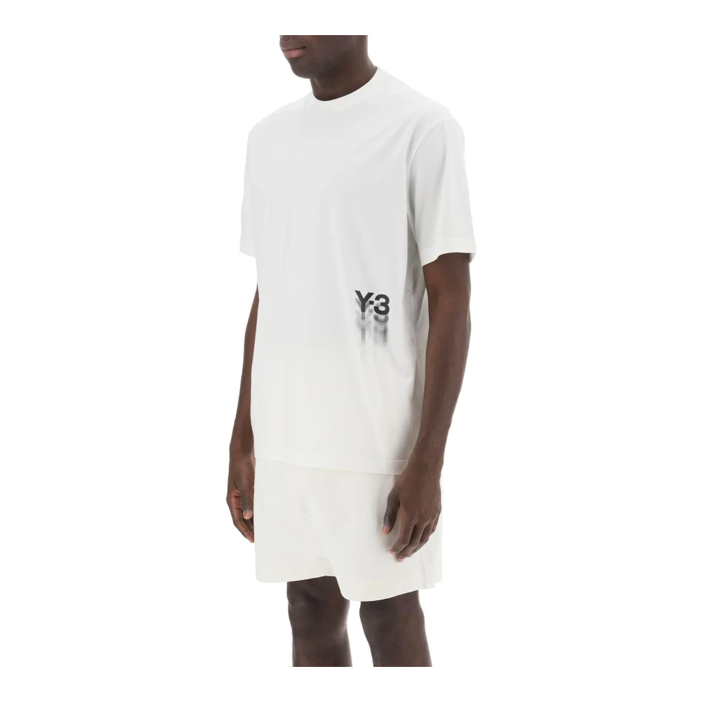 Y-3 T-shirt met gradient logo print White Heren