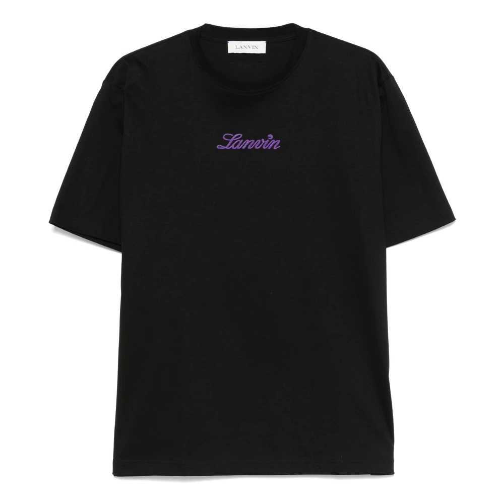 Lanvin Script Logo Bouclette T-Shirt Black Heren