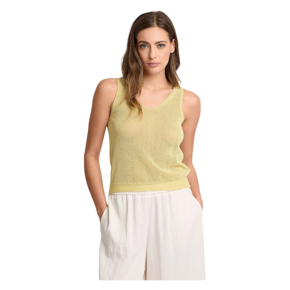 Kocca Women's Yellow Sleeveless Tops, L, Top In Jumper Euporo