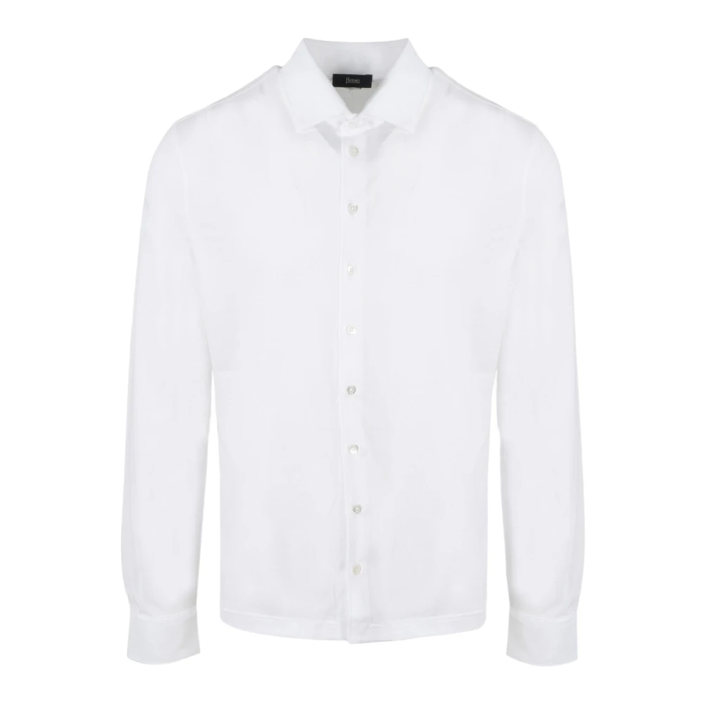 Herno Katoenen Crepe Jersey Shirt White Heren