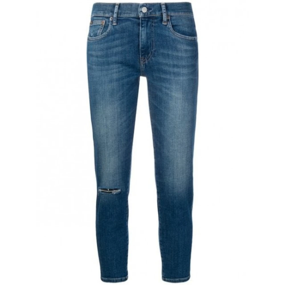 Polo Ralph Lauren Skinny Tompkins Jeans met decoratieve knie Blue Dames