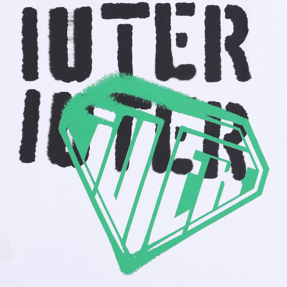 Iuter Witte Stencil Tee Heren T-shirt White Heren