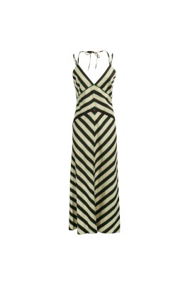 robe-imprimee-a-motif-raye-en-polyester