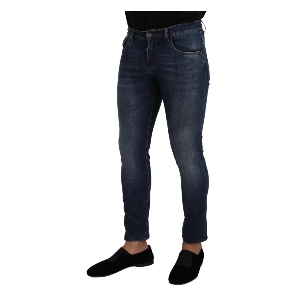 Dolce & Gabbana Blauwe Skinny Denim Jeans Blue Heren