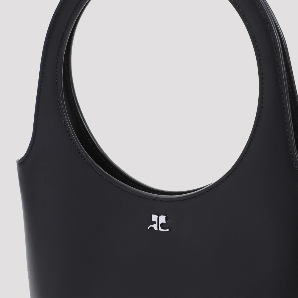 Courrèges Zwarte Leren Handtas Statement Stuk Black Dames