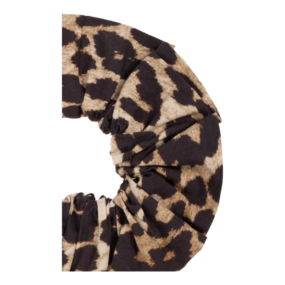 Ganni Scrunchie met dierenmotief Brown Dames